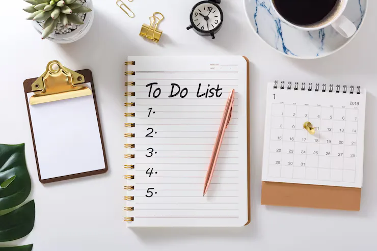 Daily to-do list in Toppers Diary
